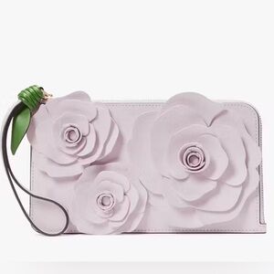 🌀KATE SPADE FLORA FLOWER MEDIUM L-ZIP WRISTLET - NWT